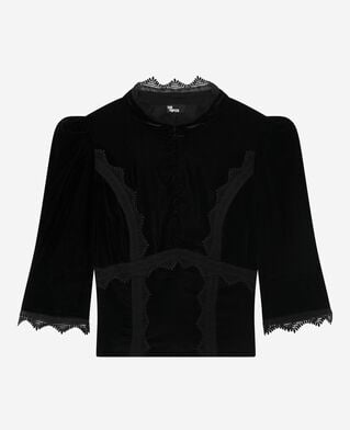 The Kooples F BLACK black velvet top