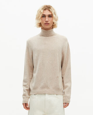 The Kooples H BEIGE MELANGE beige cashmere turtleneck sweater