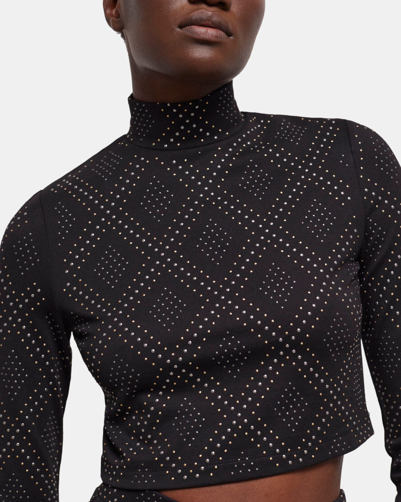 The Kooples FEMME BLACK top à strass noir