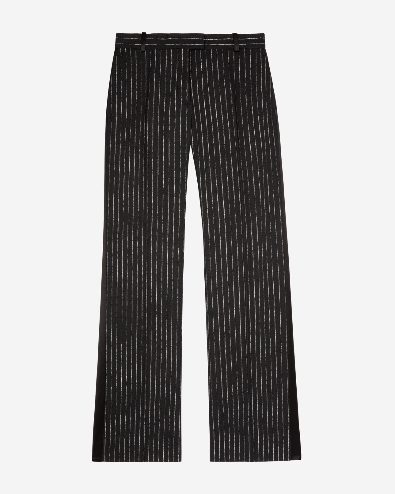The Kooples FEMME BLACK pantalon tailleur droit à rayures noir