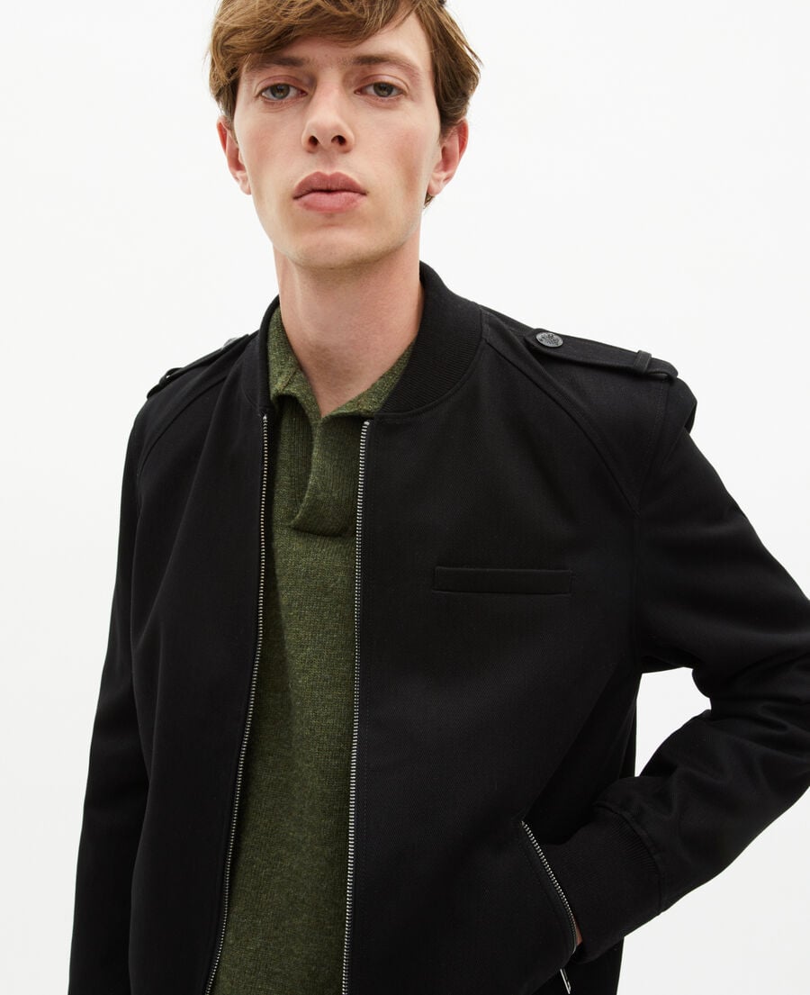 The Kooples H BLACK black cotton teddy jacket