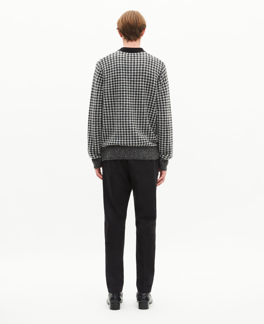The Kooples MEN BLACK WHITE black houndstooth sweater