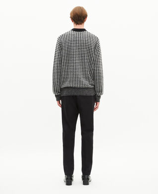 The Kooples MEN BLACK WHITE black houndstooth sweater