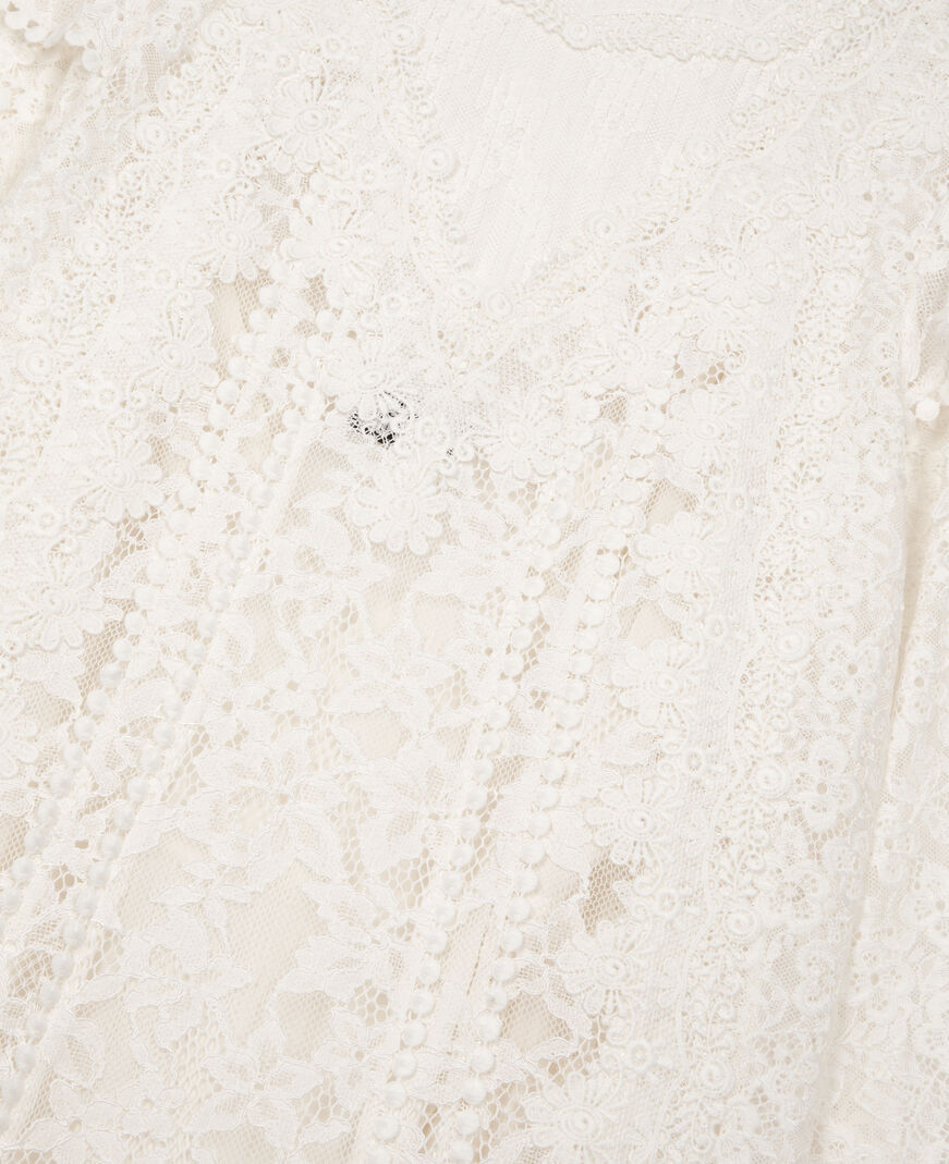 The Kooples WOMEN ECRU short dress in ecru lace