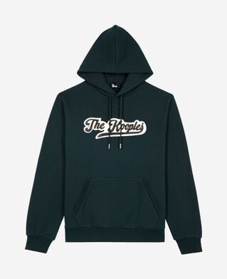 The Kooples MEN BOTTLE GREEN hooded sweatshirt with dark green patch