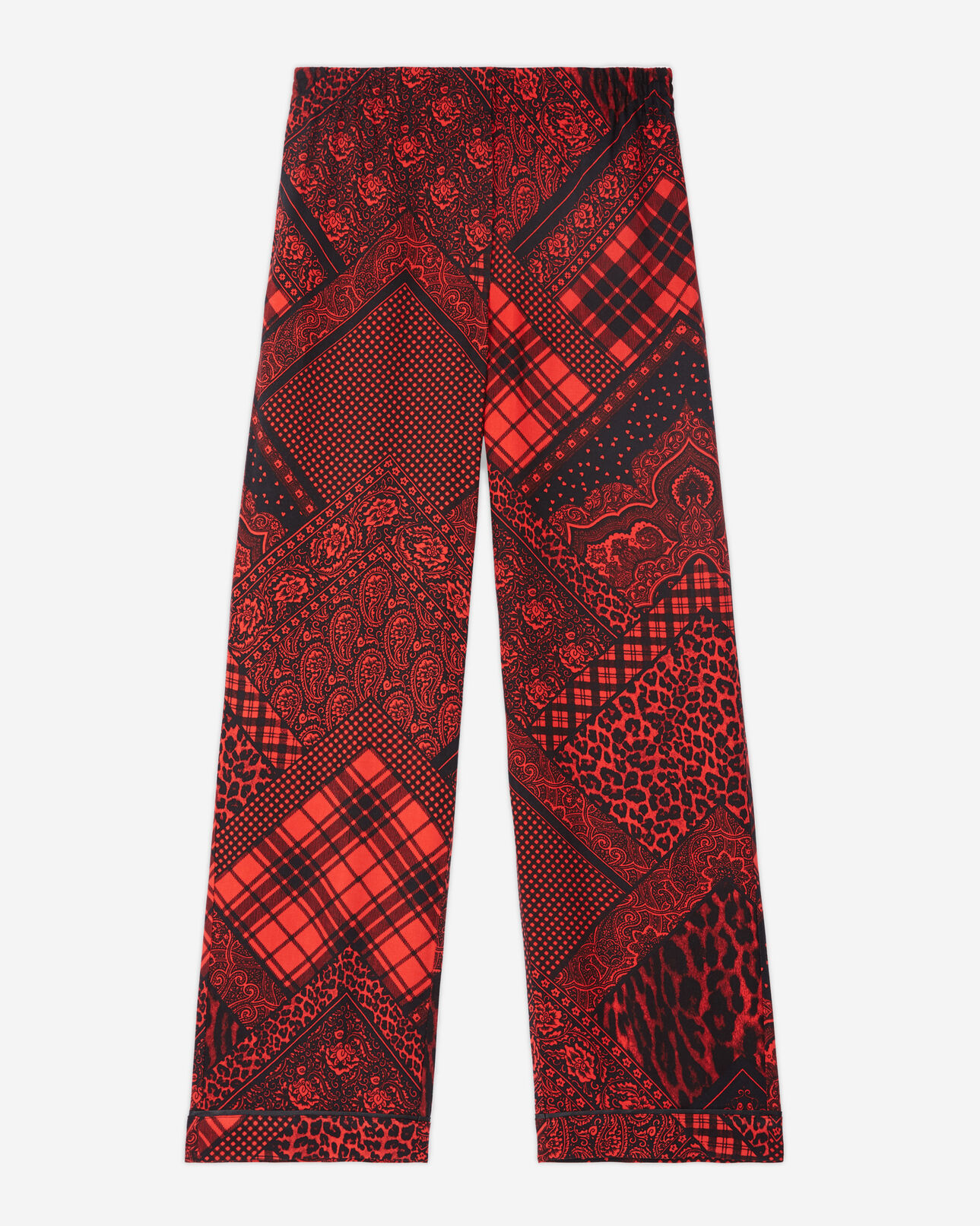 The Kooples WOMEN RED / BLACK straight printed pants