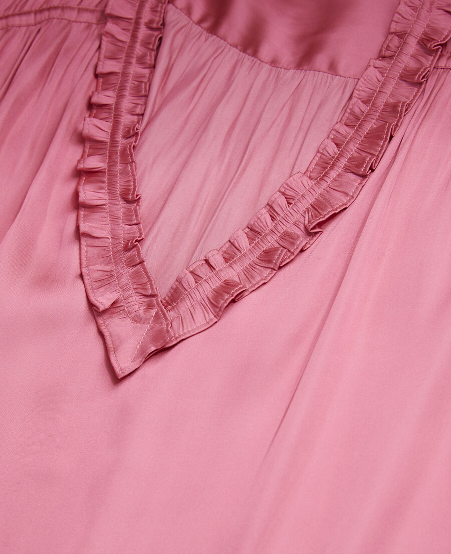 rosa top mit gerafften details