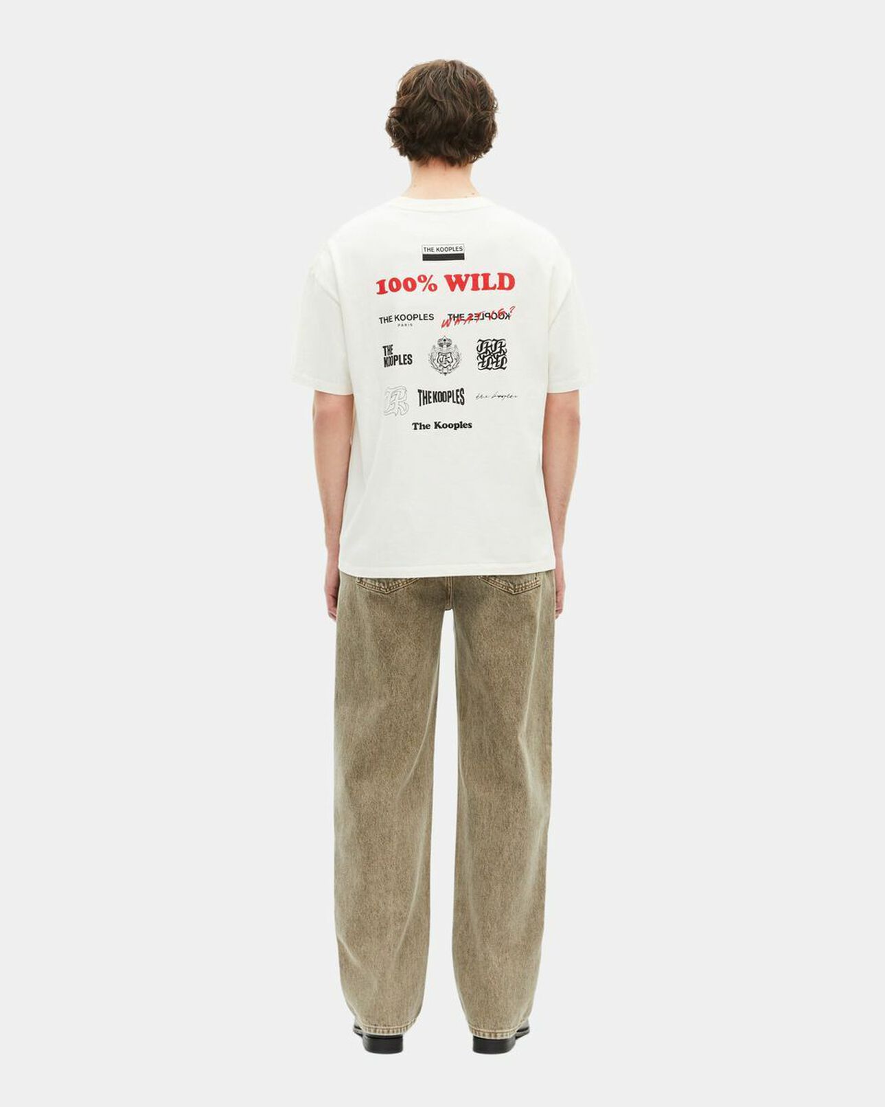 The Kooples HOMME ECRU t-shirt oversize avec sérigraphie écru