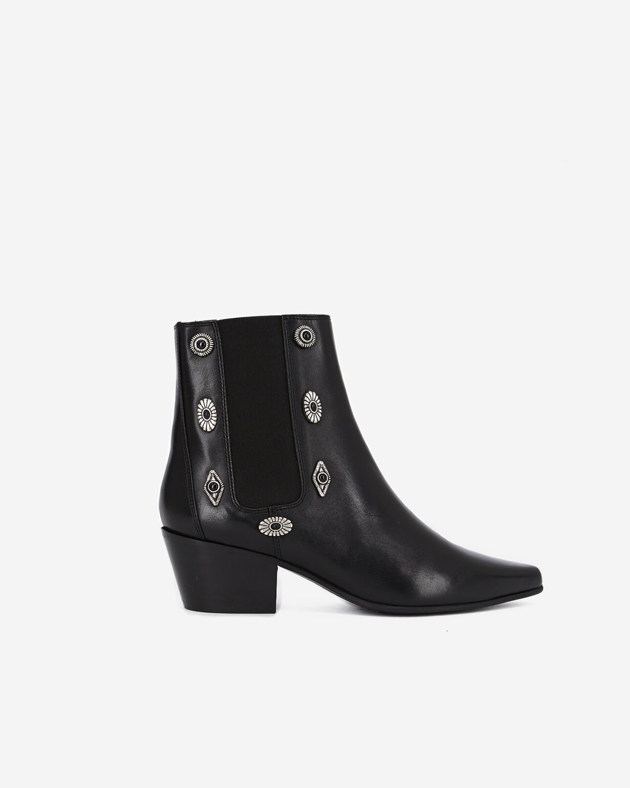 The Kooples WOMEN BLACK black leather ankle boots