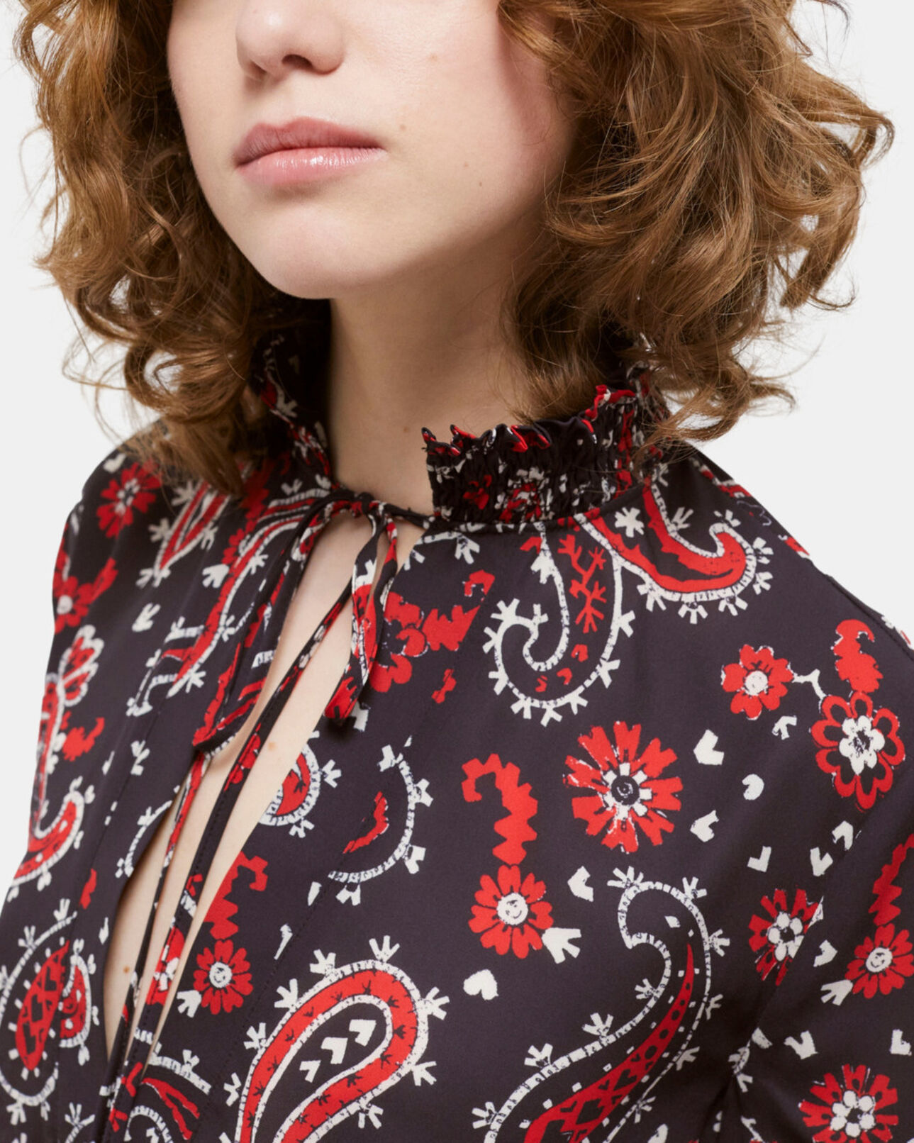 The Kooples WOMEN BLACK - RED printed blouse
