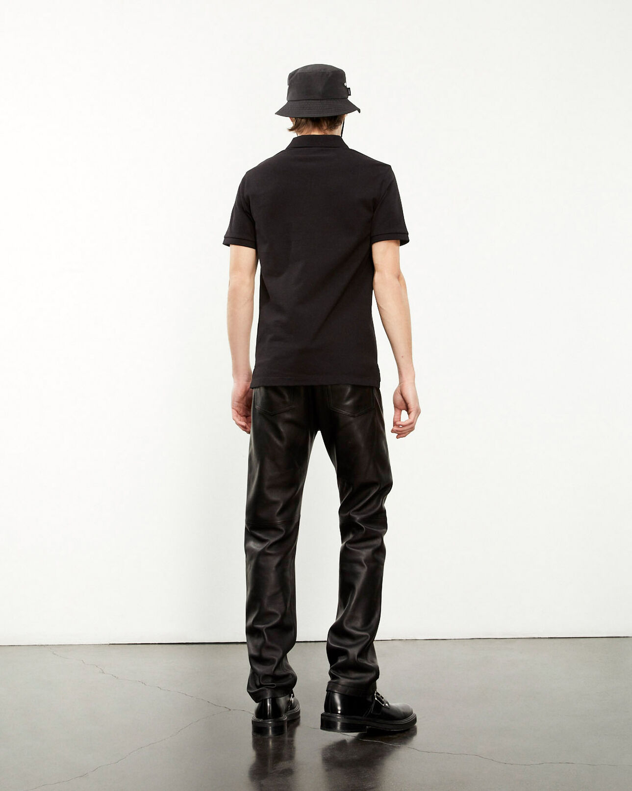 The Kooples HOMME BLACK polo noir col classique à détail brodé