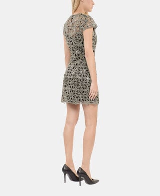 The Kooples FEMME ANTIC GOLD robe courte en guipure dor&eacute;e