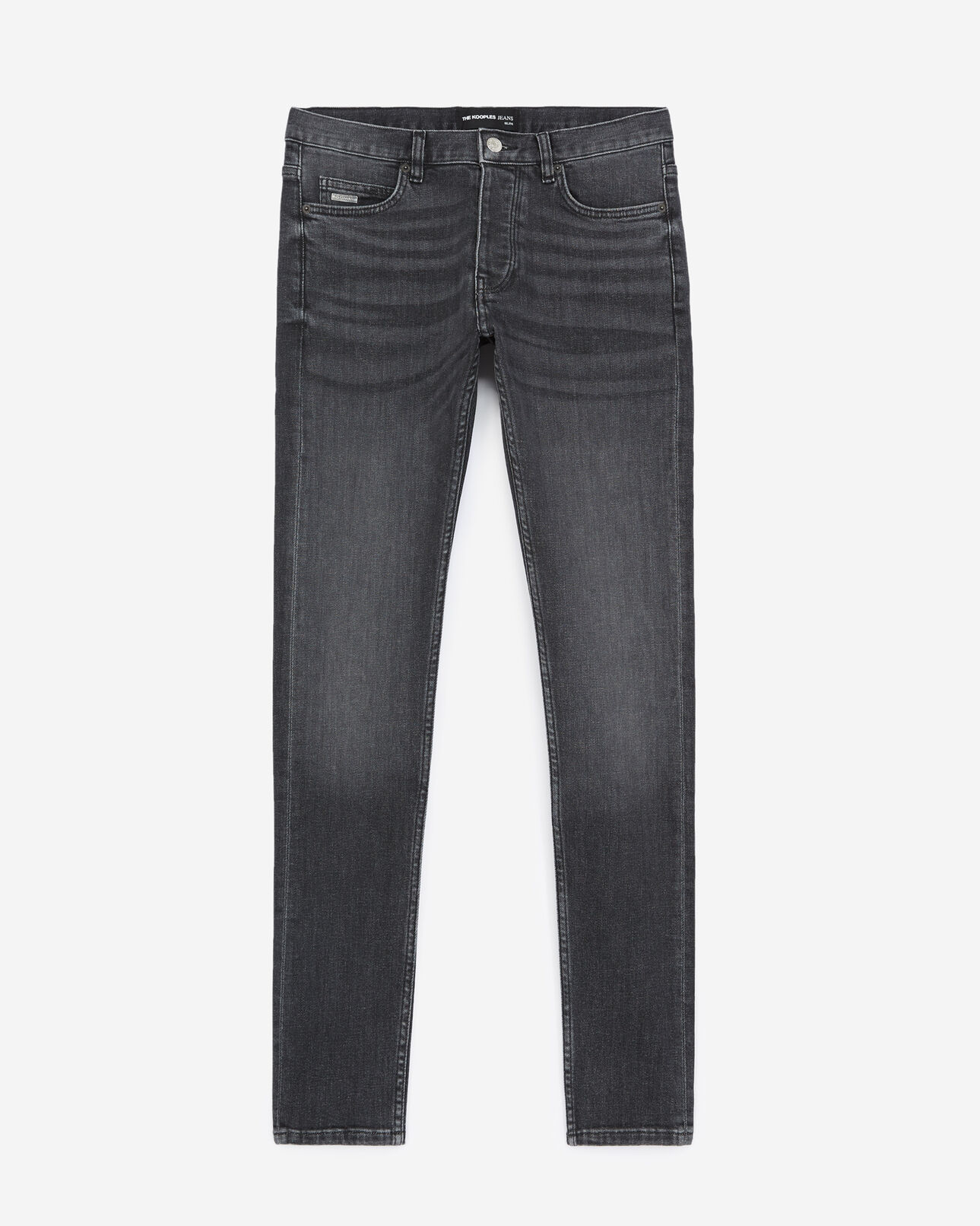 The Kooples HERREN BLACK WASHED jeans verwaschen grau metalldetail