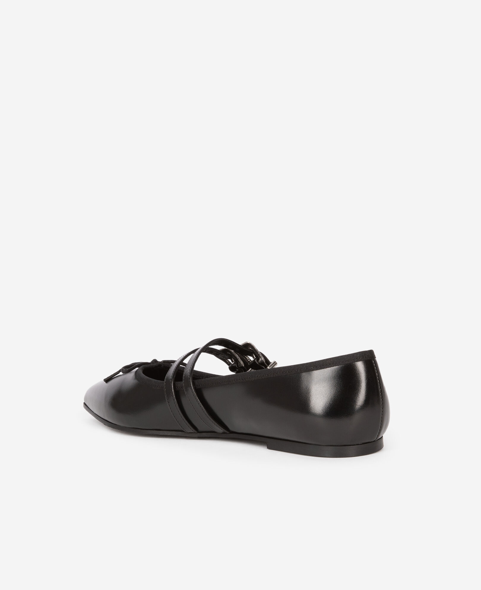 The Kooples WOMEN BLACK black leather flat ballerinas