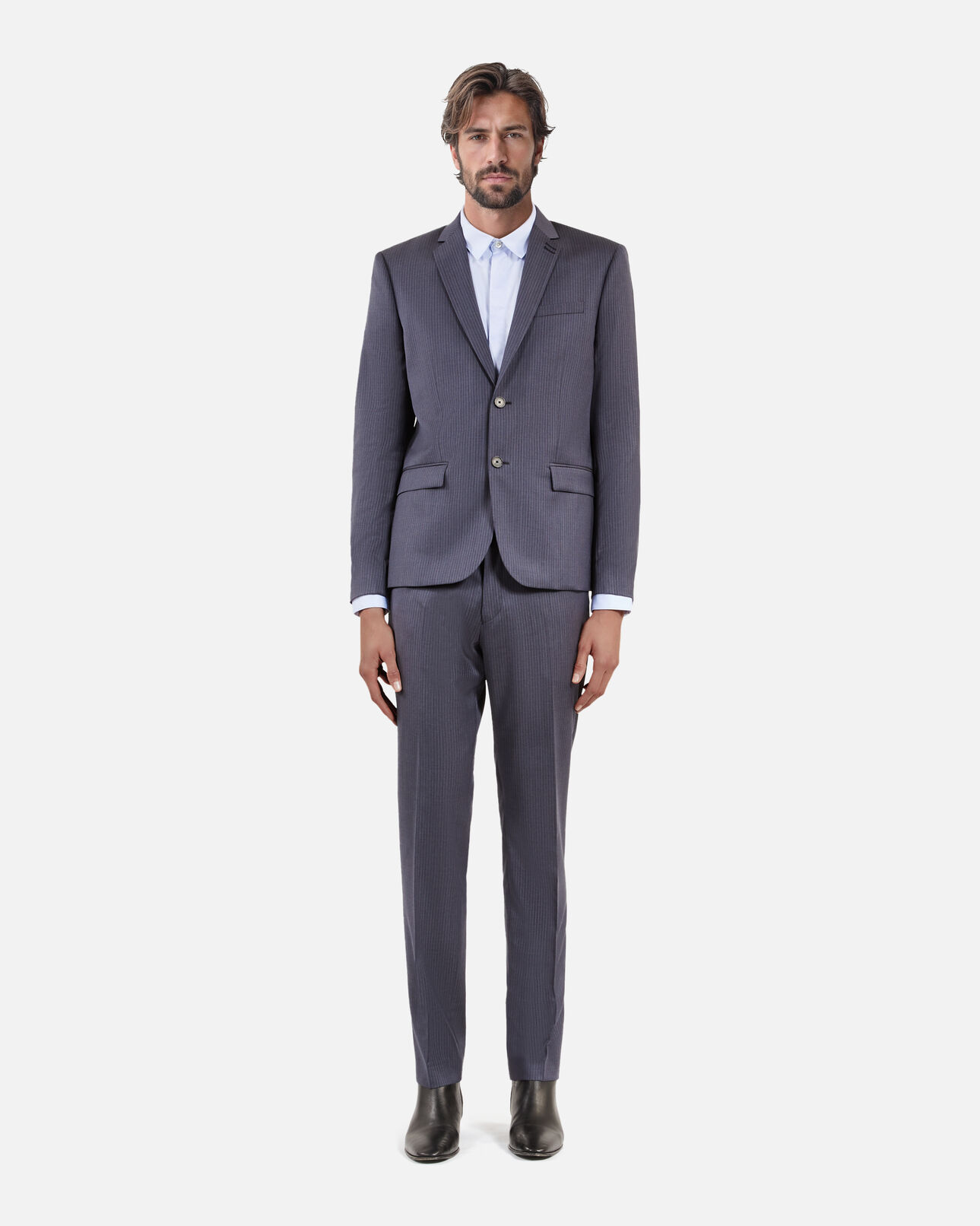The Kooples MEN BLUE blue pinstripe suit jacket