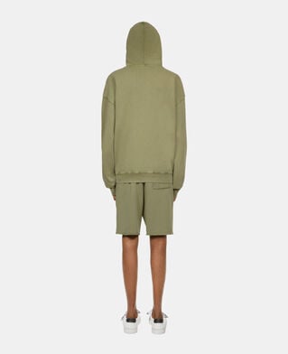 The Kooples HOMME KAKI GREY sweatshirt à capuche avec broderie logo vert
