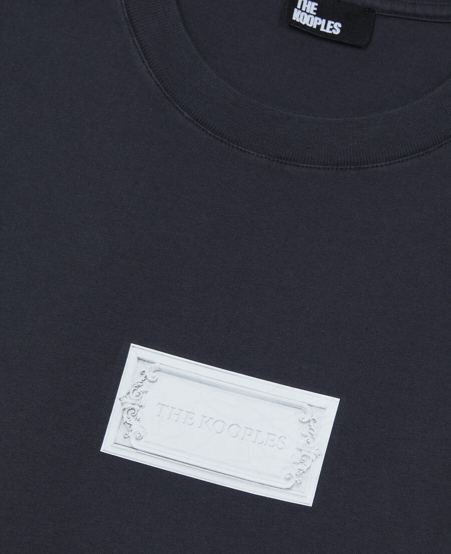 The Kooples HOMME DARK NAVY t-shirt avec s&eacute;rigraphie marine