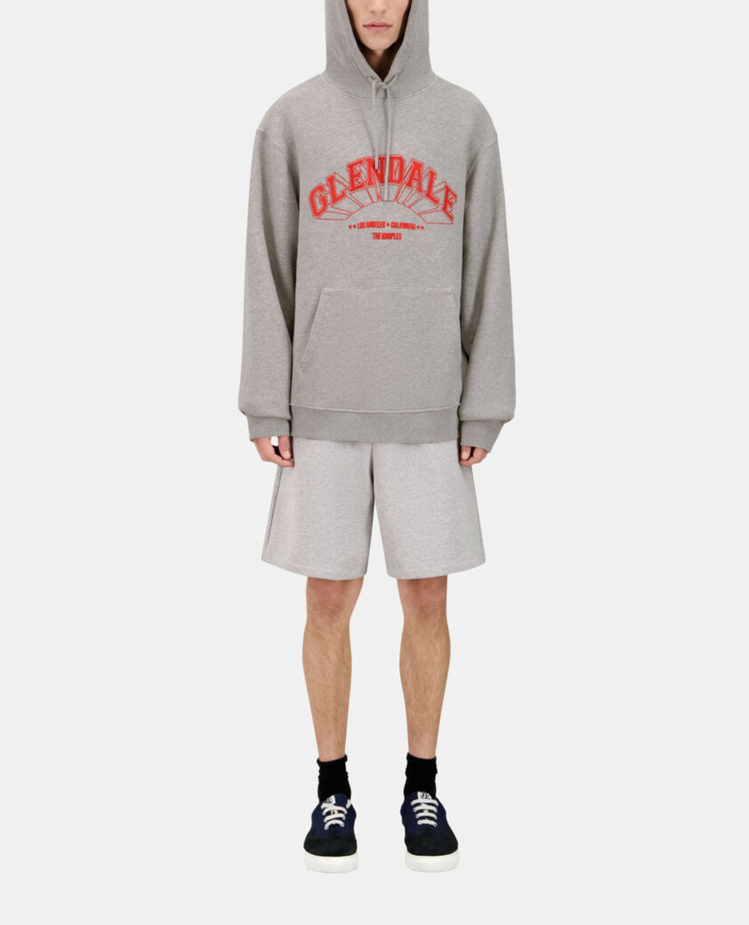 The Kooples MEN ARDOISE grey hoodie with glendale serigraphy