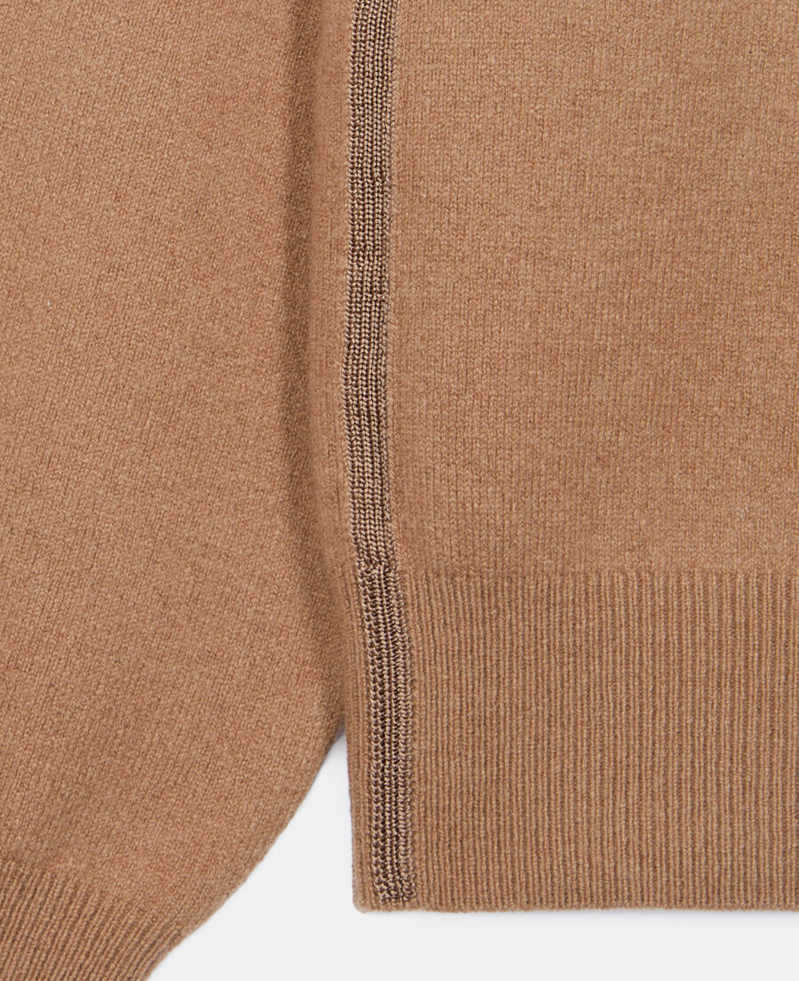 The Kooples HOMME DARK CAMEL pull en cachemire camel