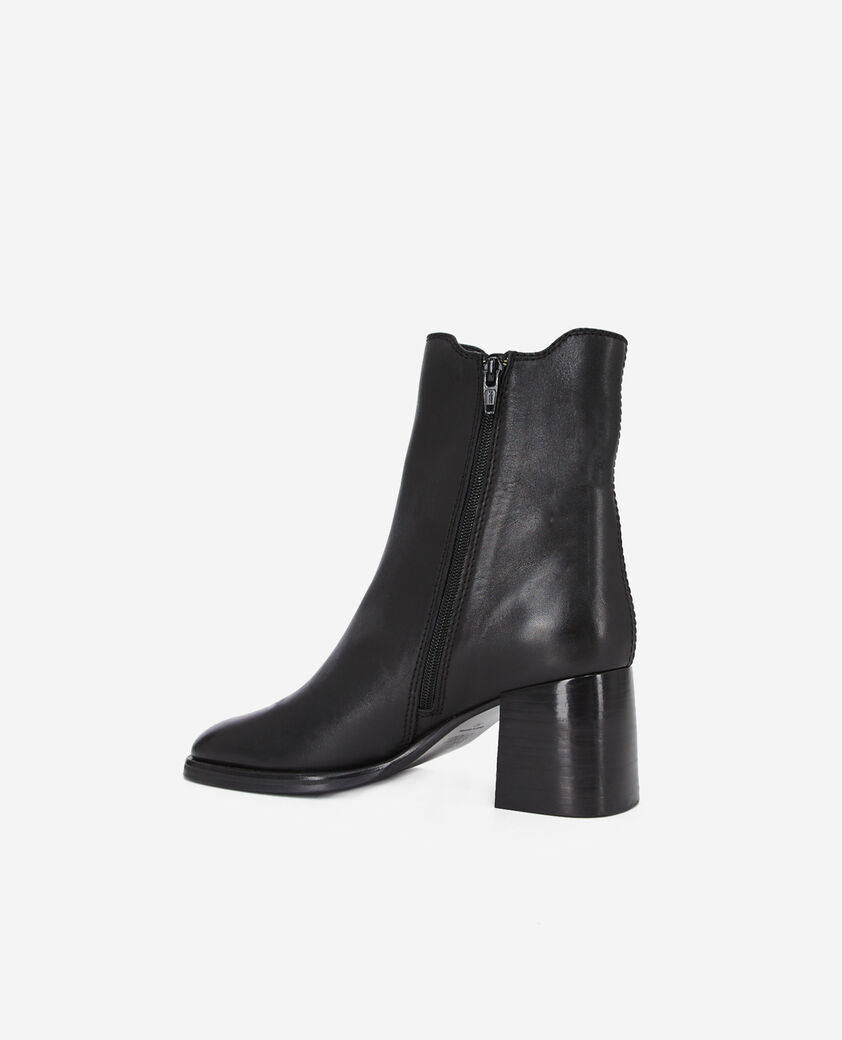The Kooples WOMEN BLACK black leather heeled boots