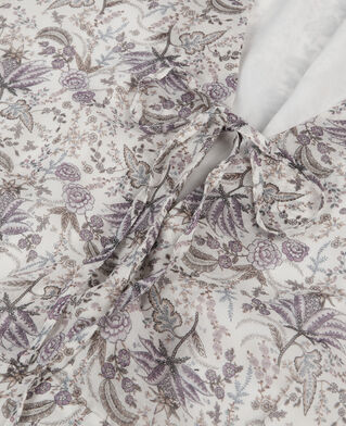 The Kooples F ECRU/MAUVE CHALK short printed dress with lacing