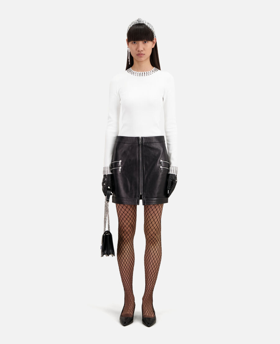더 쿠플스 The Kooples Short black leather skirt