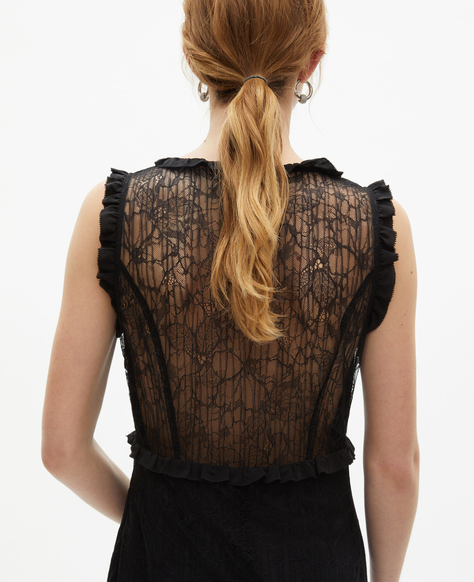 The Kooples WOMEN BLACK long black lace dress