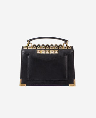 The Kooples WOMEN BLACK emily small bag in black leather with spikes