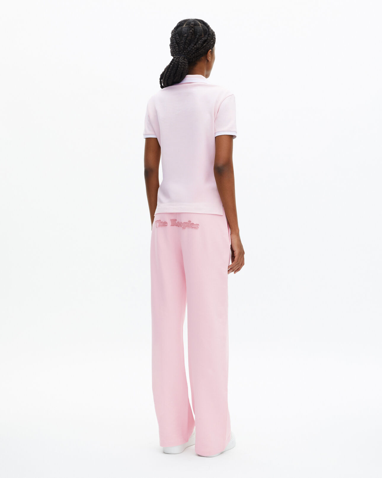 The Kooples MUJER LILA camisa polo cuello v rosa pálido