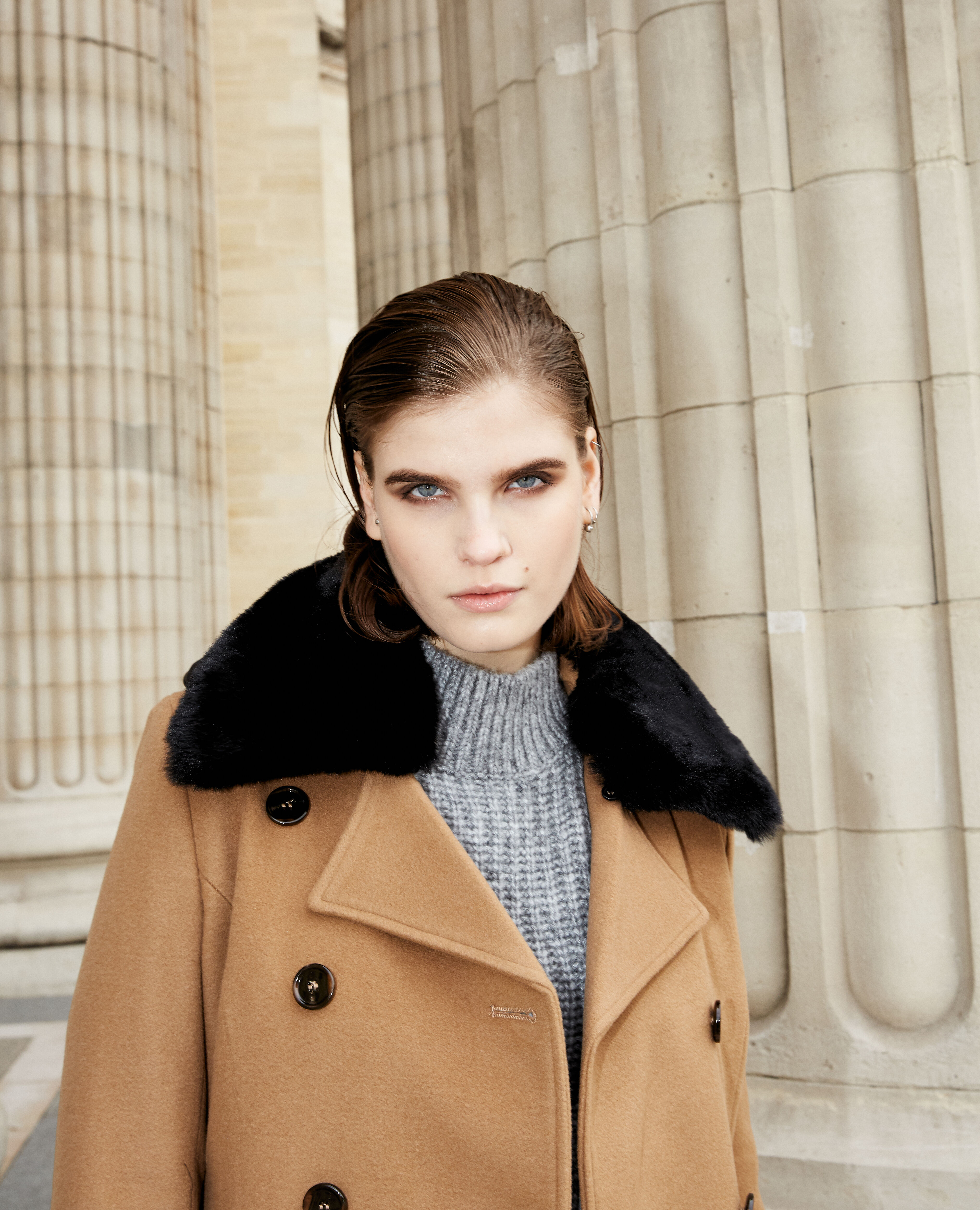 Camel and black coat deals