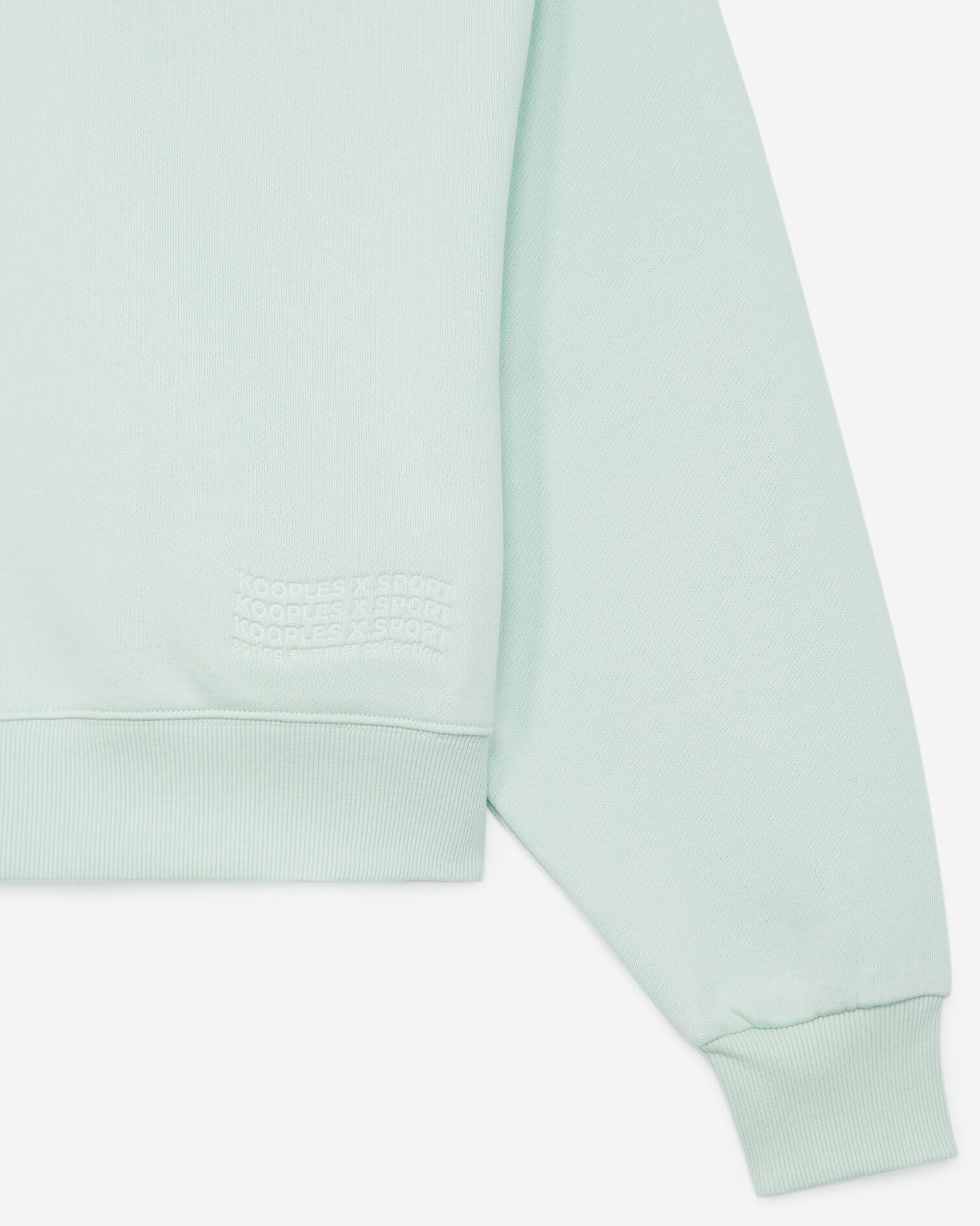 Green sweatshirt with embossed wavy logo, MINT, hi-res image number null