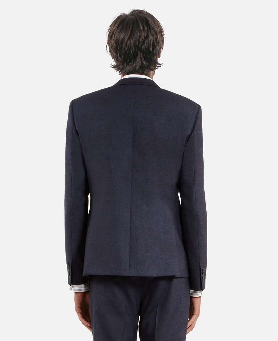 The Kooples HERREN NAVY blaue anzugjacke aus wolle mit hahnentrittmuster