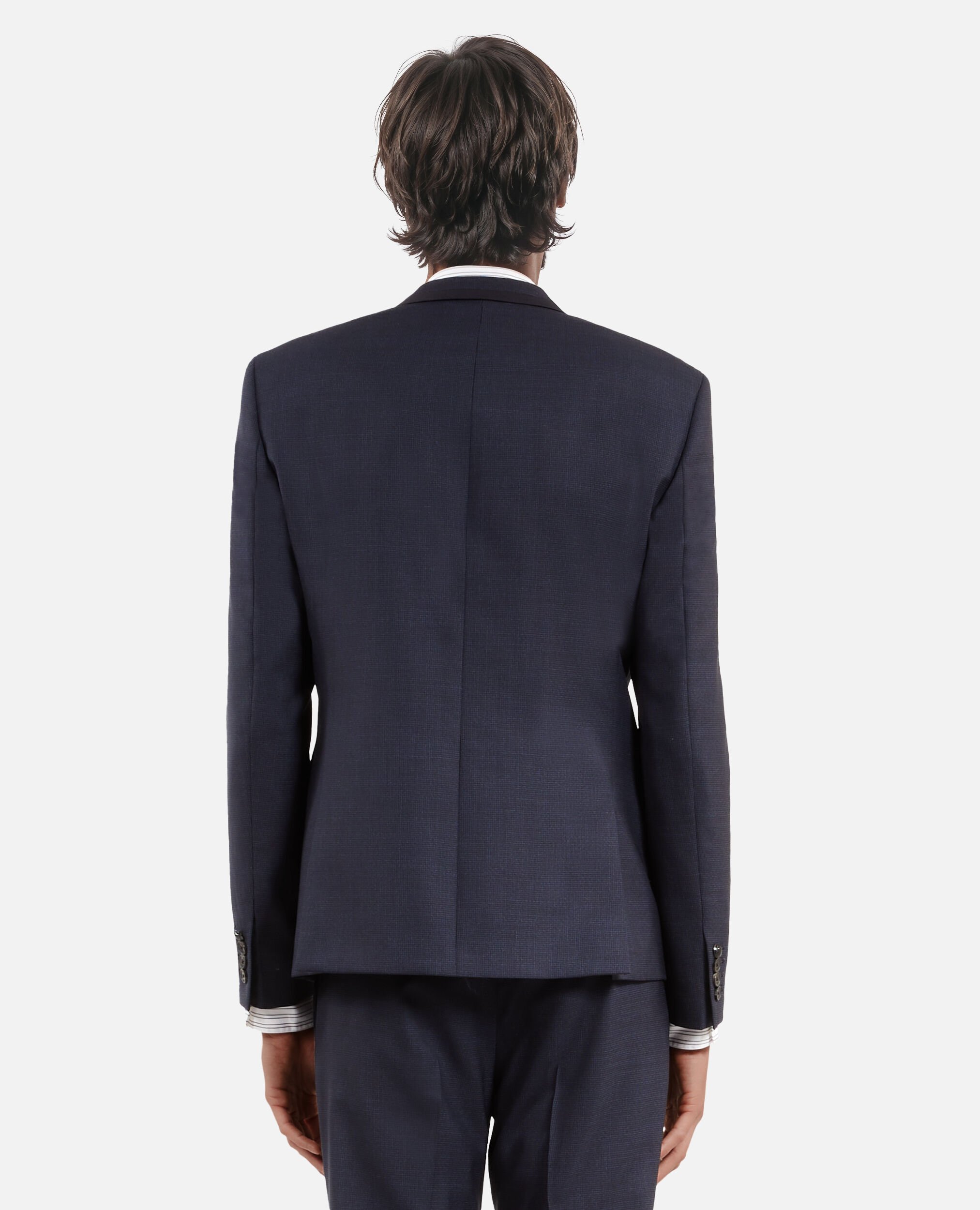 Blaue Anzugjacke aus Wolle mit Hahnentrittmuster, NAVY, hi-res image number null