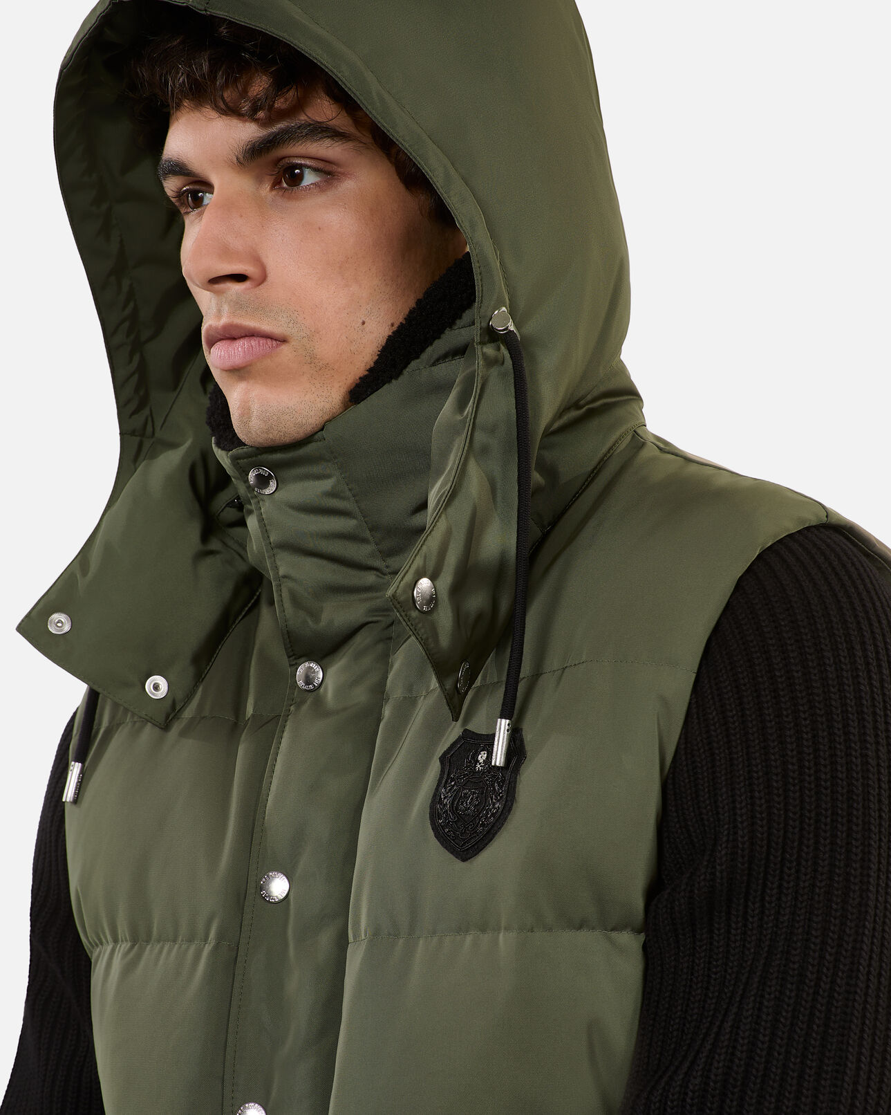 The Kooples MEN OLIVE khaki sleeveless down jacket