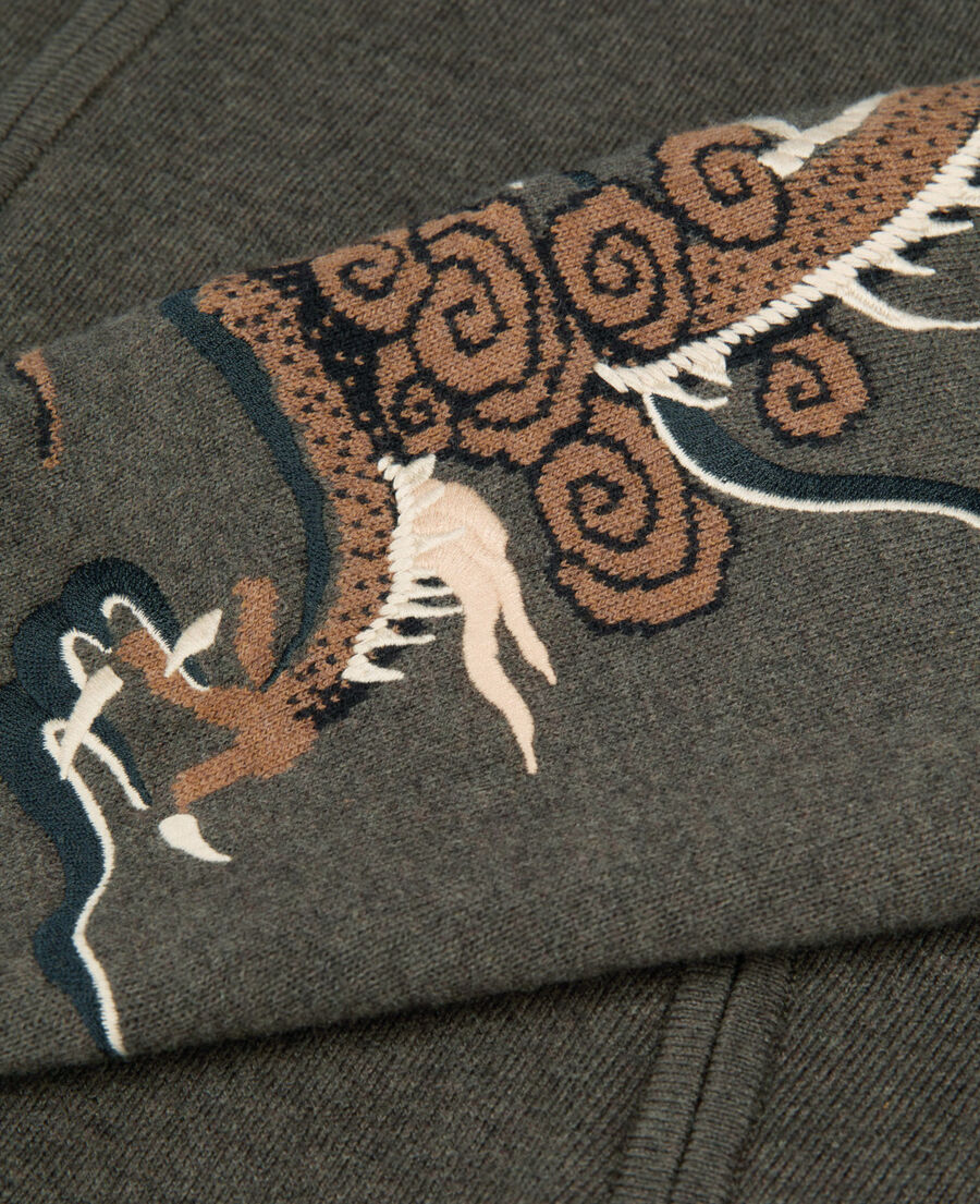 The Kooples HERREN KAKI khakifarbener cardigan aus wollmischung