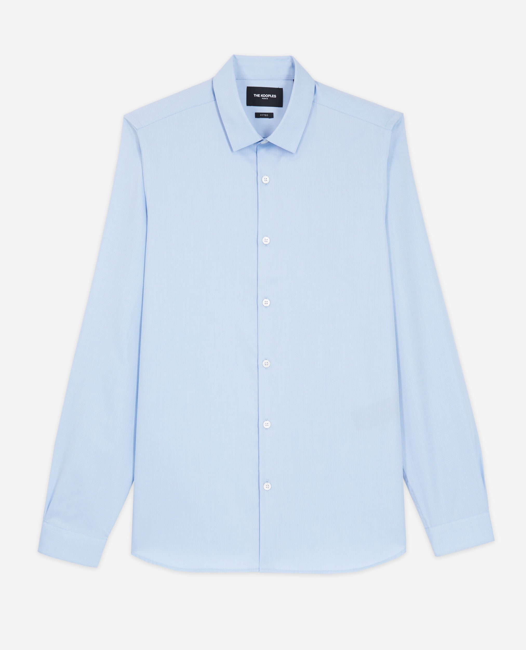 Blue cotton formal shirt, BLUE, hi-res image number null