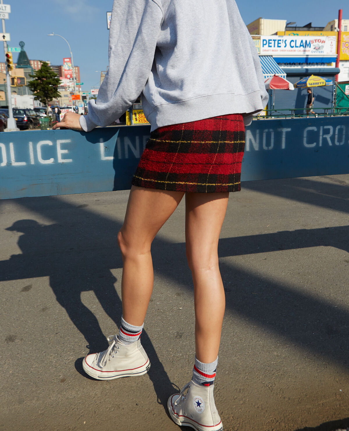 Tweed shop tartan skirt