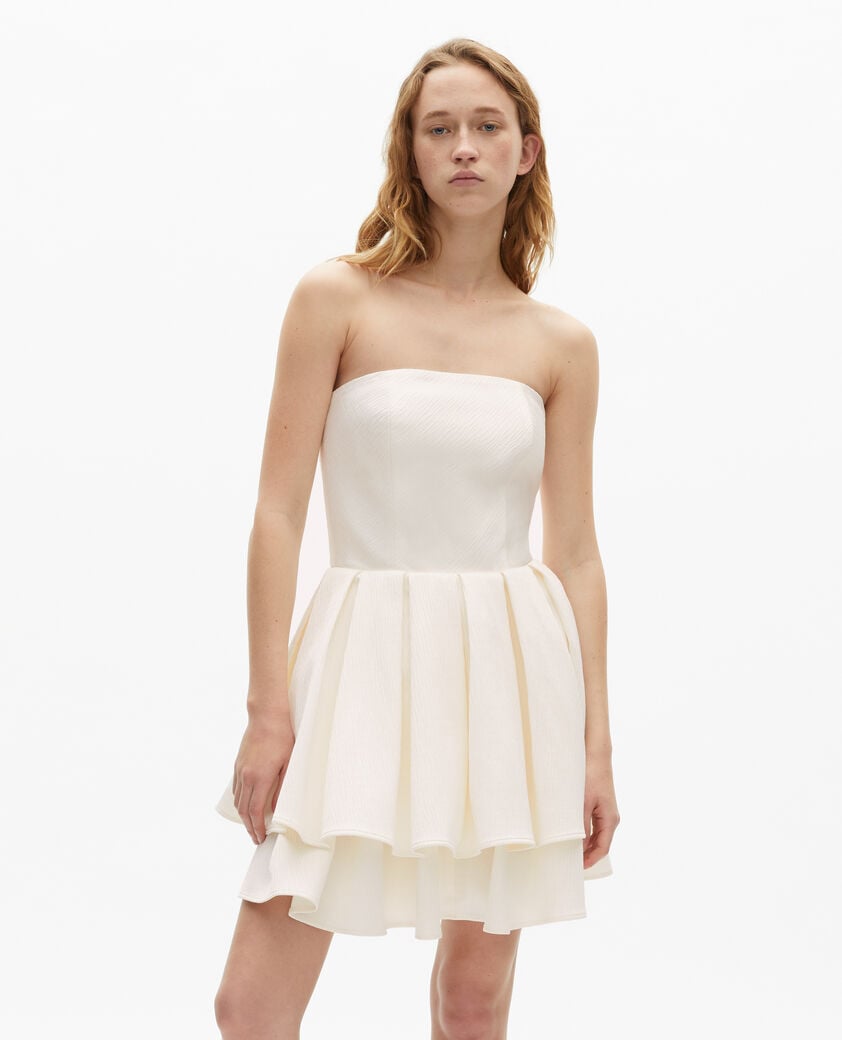 The Kooples WOMEN ECRU short ecru bustier dress