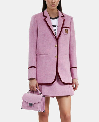 The Kooples F PINK the kooples x harris tweed pink wool tailored jacket