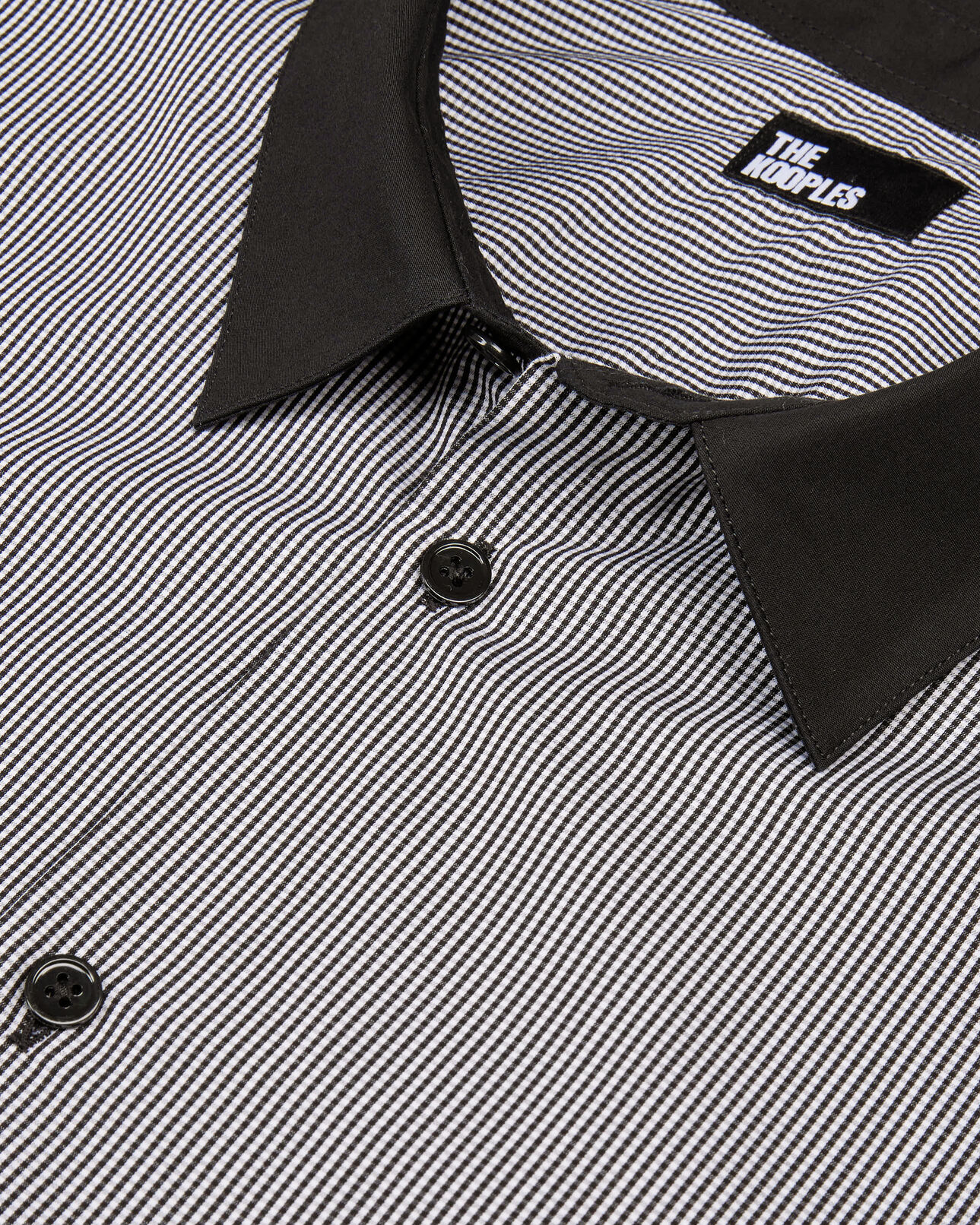 The Kooples MEN BLACK WHITE black micro-checkered shirt