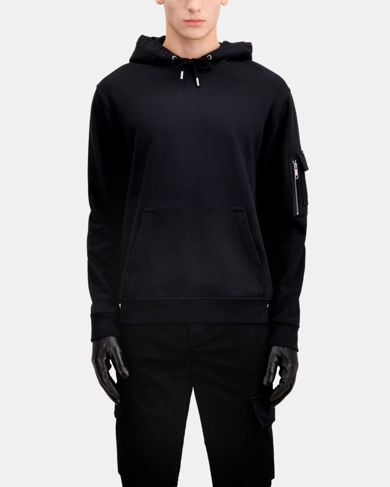 The Kooples MEN BLACK men's black hoodie with logo