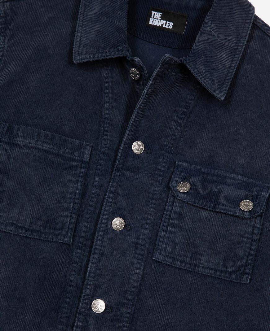The Kooples HOMME DARK NAVY veste en coton bleu marine