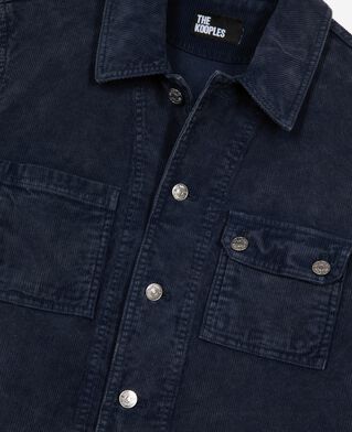 The Kooples HOMME DARK NAVY veste en coton bleu marine