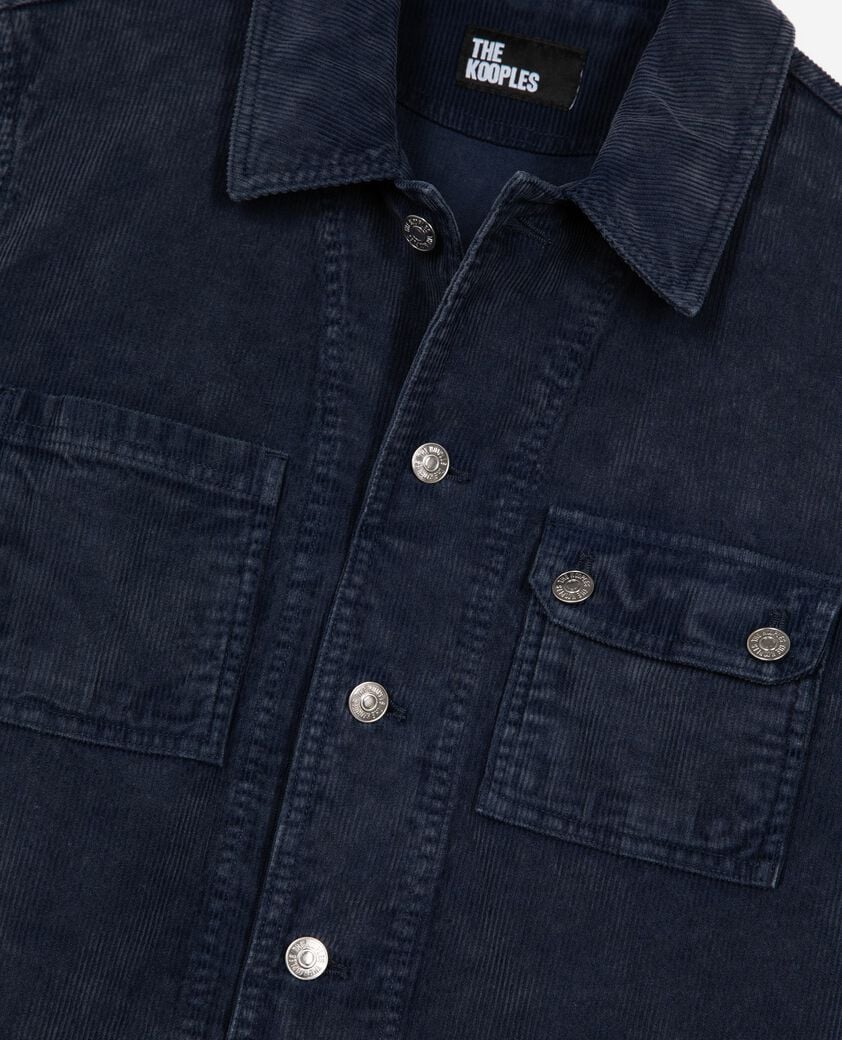 The Kooples HOMME DARK NAVY veste en coton bleu marine