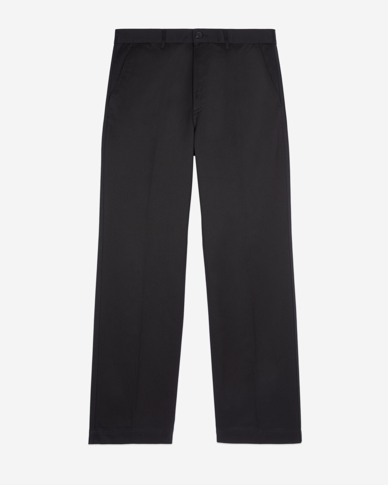 The Kooples HOMME BLACK pantalon large en coton noir