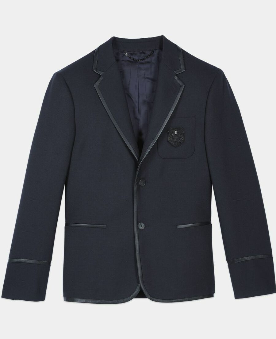 The Kooples H DARK NAVY navy blue wool-blend jacket