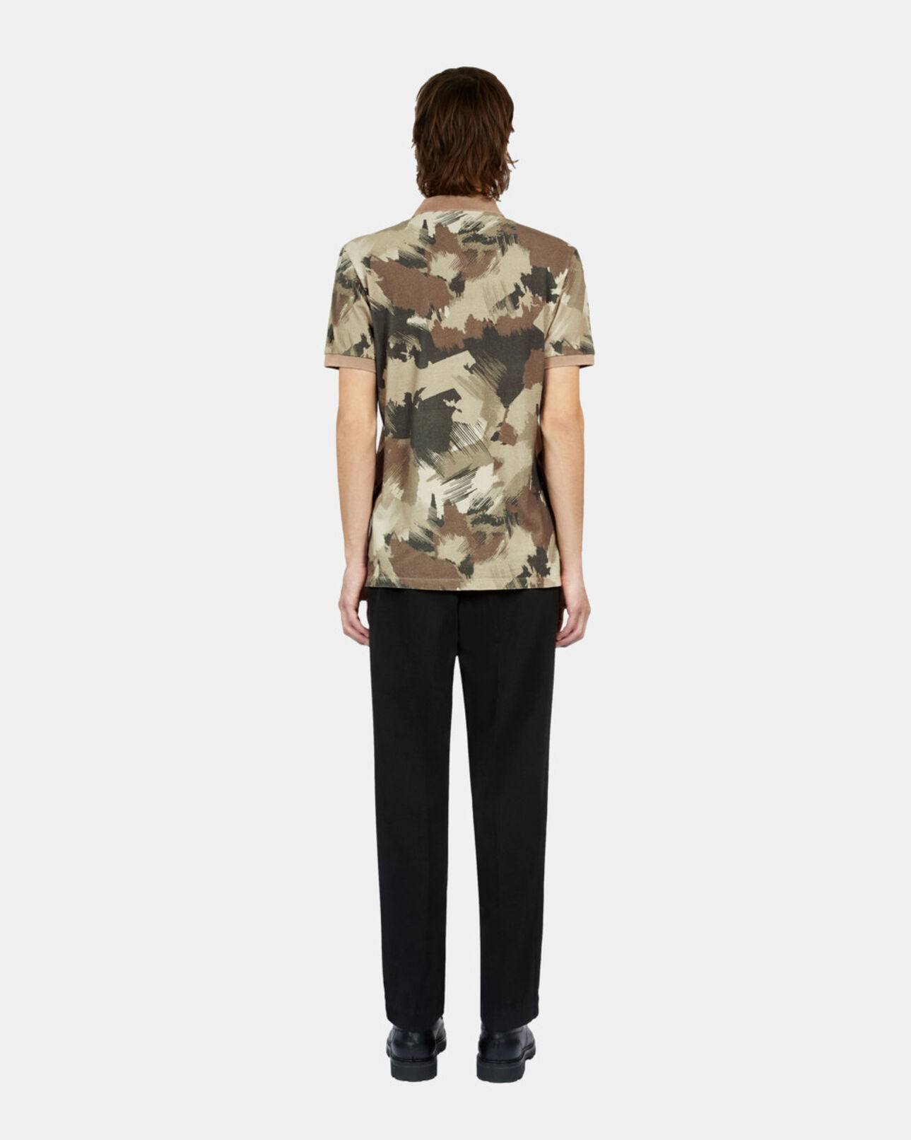 The Kooples MEN CAMOUFLAGE camouflage print pique cotton polo t-shirt