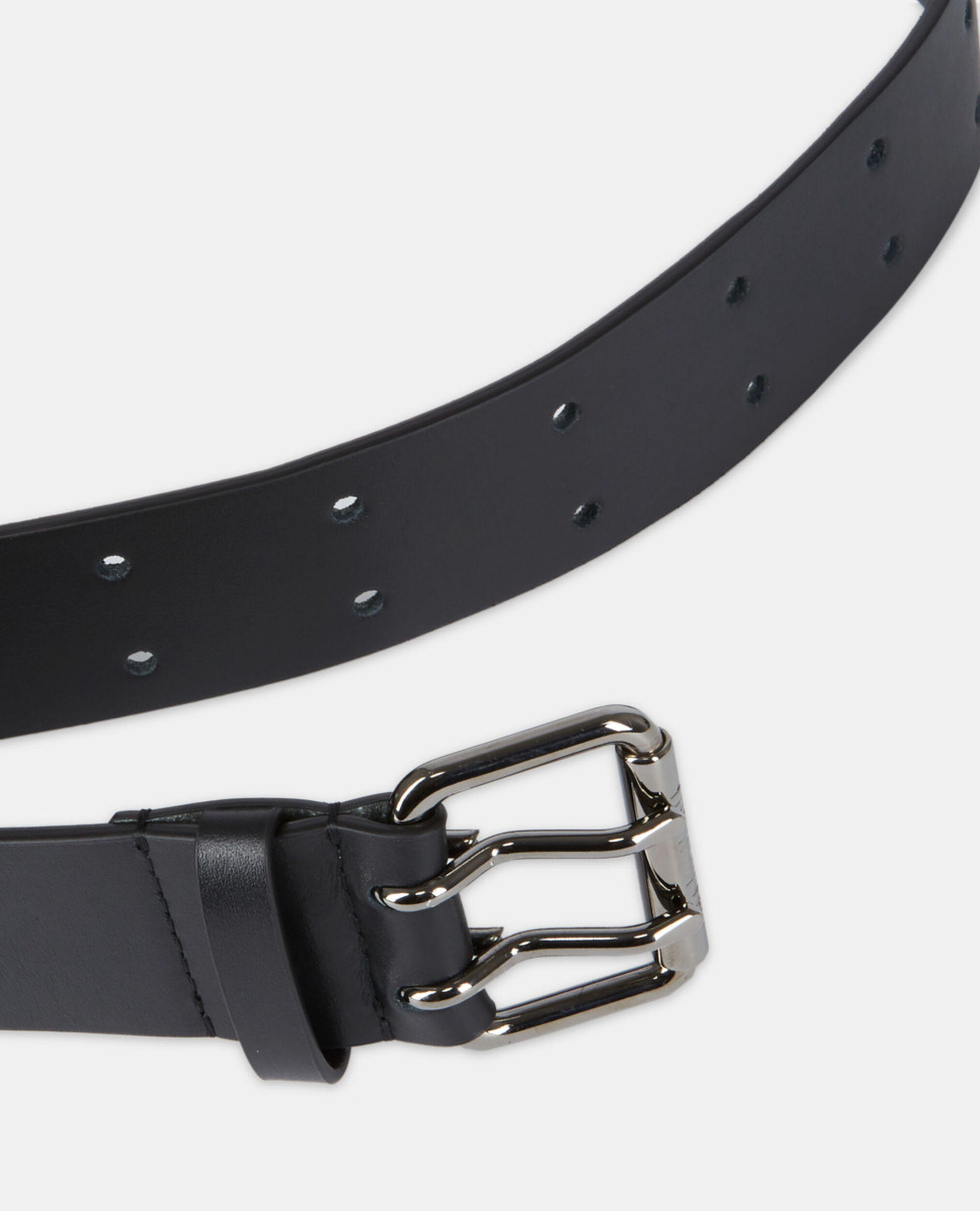 Ceinture en cuir noire, BLACK, hi-res image number null