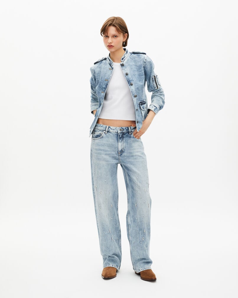 The Kooples MUJER BABY BLUE chaqueta vaquera estilo oficial