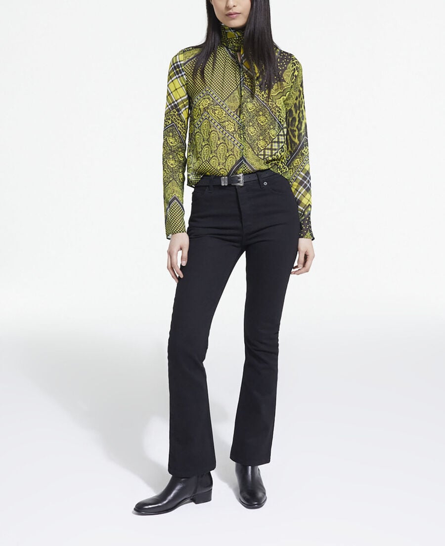 The Kooples FEMME BLACK / YELLOW top imprimé